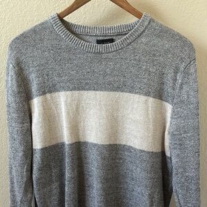 J.Crew Men's Gray and off white Cotton and Wool Blend Sweater XS